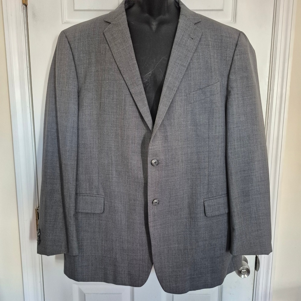 Joseph Abboud Gray Wool Blazer Vitale Barberis Canonico Super 110s Made in USA